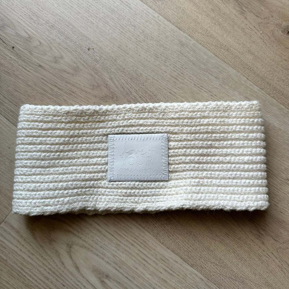 Love Your Melon Cream Cotton Ribbed Knit Headband Ear Warmer